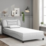 vidaXL Cadre de lit avec lumières LED blanc 100x200 cm similicuir