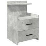 vidaXL Tables de chevet 2 pièces avec 2 tiroirs Gris béton 40 x 36 5 x 62 cm