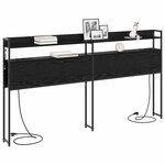 vidaXL Tête de lit avec étagère Chêne noir 180 cm Bois d'ingénierie