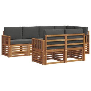 vidaXL Ensemble de canapé d'angle 7 Pièces Naturel et Anthracite