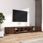 vidaXL Ensemble de meubles TV avec lumières LED 3 Pièces Chêne marron