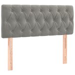 vidaXL Tête de lit Gris clair 90x7x78/88 cm Velours