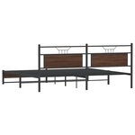 vidaXL Cadre de lit en métal sans matelas chêne marron 193x203 cm