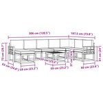 vidaXL Ensemble de canapés d'extérieur 9 Pièces Blanc et Beige