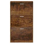 vidaXL Armoire à chaussures Chêne fumé 59x17x108 cm Bois d'ingénierie