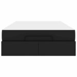 vidaXL Cadre de lit avec matelas Noir 120 x 200 cm Faux cuir