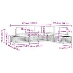 vidaXL Ensemble de canapés d'extérieur Blanc 273 x 213 5 x 73 cm