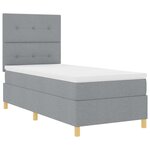 vidaXL Lit à ressorts avec matelas gris clair 100x200 cm tissu