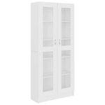 vidaXL Armoire à vitrine Blanc 82 5x30 5x185 5 cm Bois d'ingénierie
