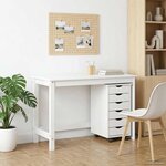 vidaXL Ensemble bureau et cabinet roulant MOSS 2 Pièces Blanc