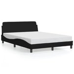 vidaXL Cadre de lit sans matelas noir 140x190 cm tissu