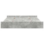 vidaXL Cadre de lit avec rangement avec tiroir Gris béton 180 x 200 cm