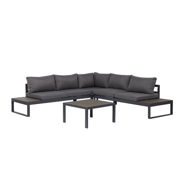 Salon de jardin 5 places indiana gris aluminium