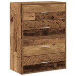 vidaXL Armoires avec 2 tiroirs 2 Pièces vieux bois bois d'ingénierie