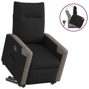 vidaXL Fauteuil inclinable noir tissu