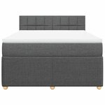 vidaXL Sommier à lattes de lit avec matelas Gris foncé 140x190cm Tissu