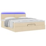 VidaXL Cadre de lit ottoman avec matelas crème 200x200cm tissu