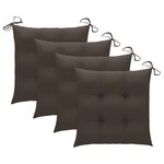 vidaXL Chaises de jardin avec coussins taupe lot de 3 Bois teck massif