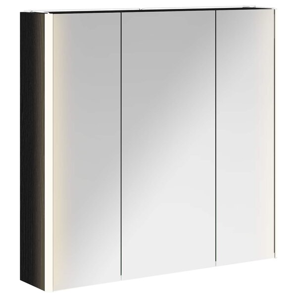 vidaXL Armoire Miroir de Salle de Bain Chêne noir 73.5 x 15.5 x 70 cm