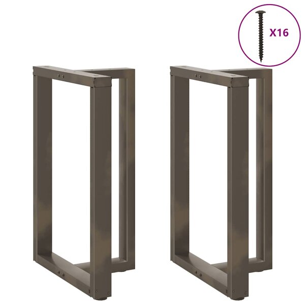 vidaXL Pieds de table de bar en T 2 pièces noir 60 x 35 x (90-91) cm acier