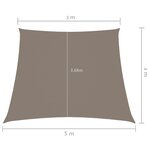 Vidaxl voile de parasol tissu oxford trapèze 3/5x4 m taupe
