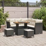 vidaXL Ensemble de canapé de jardin 8 Pièces Noir polyrotin