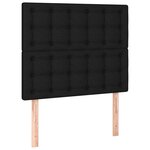 vidaXL Sommier à lattes de lit avec matelas Noir 120x200 cm Tissu