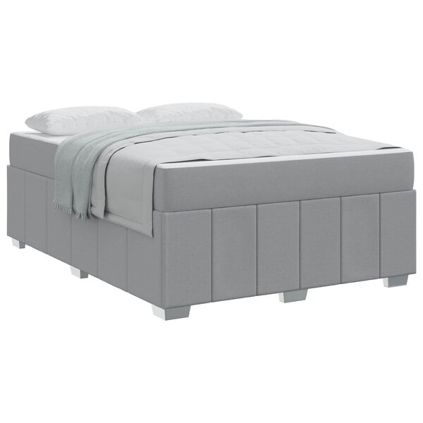 vidaXL Cadre de lit avec matelas Gris clair 160 x 200 cm tissu