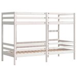 vidaXL Lit superposé Blanc 80x200 cm Bois de pin massif