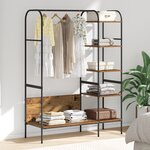 vidaXL Porte-vêtements avec étagères Vieux bois 120x44x160 cm Bois d'ingénierie