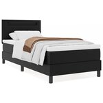 vidaXL Lit Box Spring avec matelas – Noir  90x200 cm  cuir synthétique
