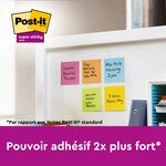 Notes couleurs soulful super sticky post-it 76 x 76 mm - bloc de 90 feuilles - lot de 12