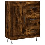 vidaXL Buffet haut Chêne fumé 69 5x34x180 cm Bois d'ingénierie