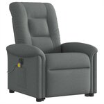 vidaXL Fauteuil inclinable de massage électrique Gris foncé Tissu