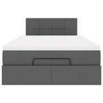 vidaXL Lit ottoman avec matelas gris foncé 120x190 cm tissu