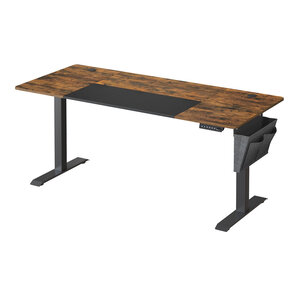 Bureau assis debout électrique 70 x 160 cm table réglable en hauteur mémoire 4 hauteurs pochette cadre en acier dessus épais 12_0004551