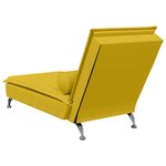 vidaXL Chaise longue de massage avec traversin jaune velours