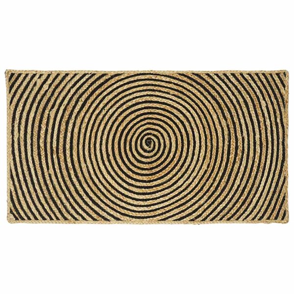 vidaXL Tapis Naturel et Noir 60 x 110 cm Jute