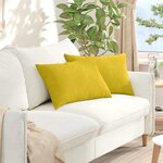 vidaXL Coussins de canapé 2 Pièces Jaune 60 x 40 cm