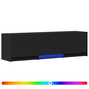 vidaXL Meuble TV avec LED 140 x 34 x 40 cm Noir Bois d’ingénierie