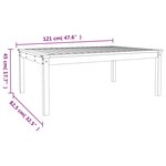 vidaXL Table de jardin gris 121x82 5x45 cm bois massif de pin