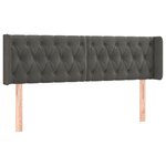 vidaXL Tête de lit avec oreilles Gris foncé 147x16x78/88 cm Velours