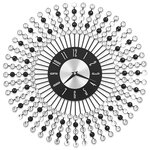 vidaXL Horloge murale Métal 43 cm Noir