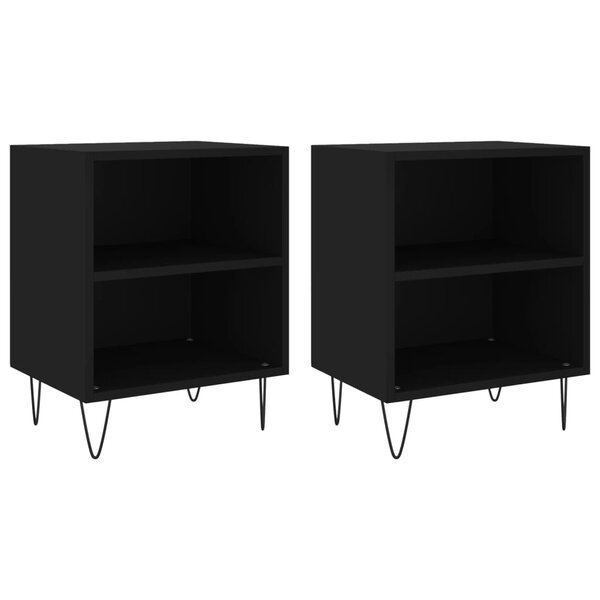 vidaXL Tables de chevet 2 Pièces noir 40x30x50 cm bois d'ingénierie