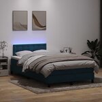 vidaXL Sommier à lattes de lit et matelas bleu foncé 120x220cm velours