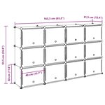 vidaXL Cubes de rangement 12 Pièces avec portes noir PP