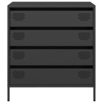 vidaXL Buffet noir 68x39x73 5 cm acier laminé à froid