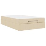 vidaXL Cadre de lit avec matelas avec matelas 2 Pièces Crème tissu