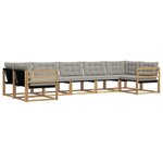 vidaXL Ensemble de canapés d'extérieur 7 Pièces Blanc et gris clair