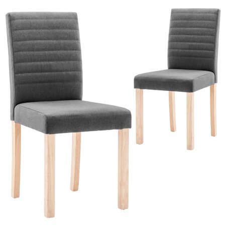 vidaXL Chaises à manger lot de 2 gris foncé tissu